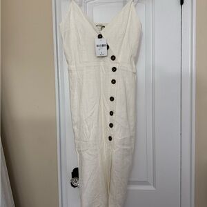 Forever 21 Cream Button-Down Dress